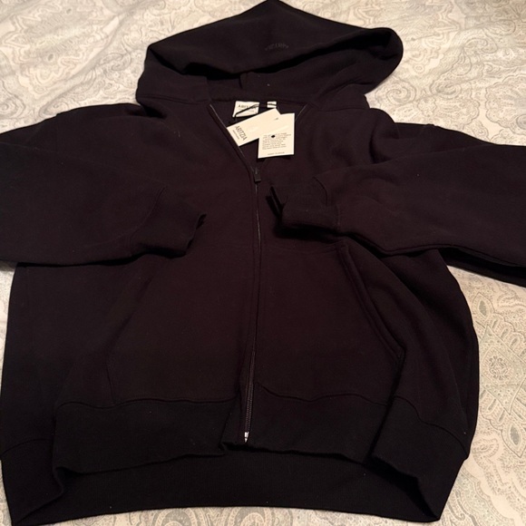 ARTIZIA BLACK SWEAT FLEECE ZIP FRONT HOODIE LARGE PERFECT FIT - Picture 3 of 12